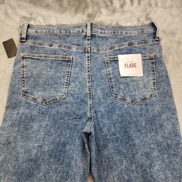 NEW Celebrity Pink Jeans Womens 21/35 Juniors Blue High Rise Flare Distressed - Picture 6 of 16